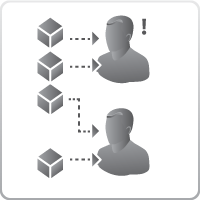 Display and delegate work icon